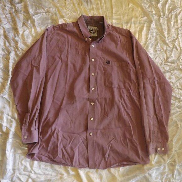 Cinch Western Wear Button-Down Shirt Mens Size XL Dusty Rose Long Sleeve - Picture 1 of 8